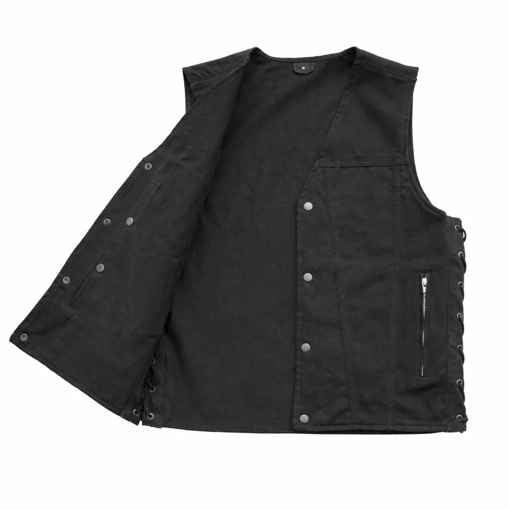 Black vest with button | LuxRyder