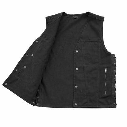 Black vest with button | LuxRyder