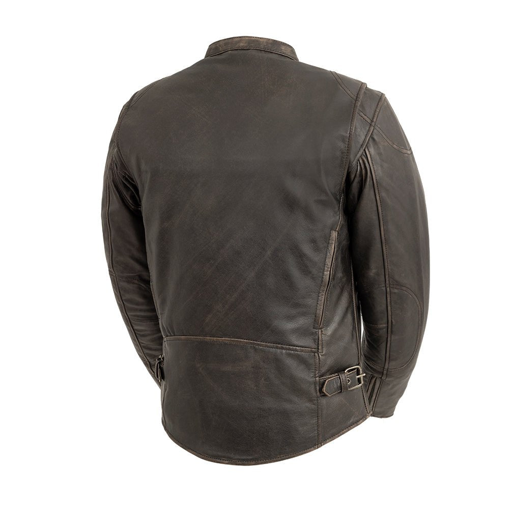 Men’s Leather Motorcycle Jacket with Mesh Lining and Armor-Ready Design - Lux Ryder