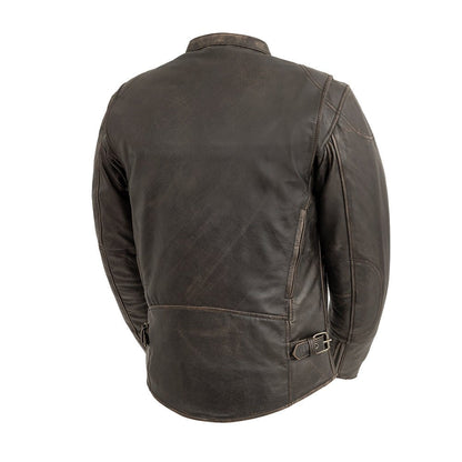 Men’s Leather Motorcycle Jacket with Mesh Lining and Armor-Ready Design - Lux Ryder