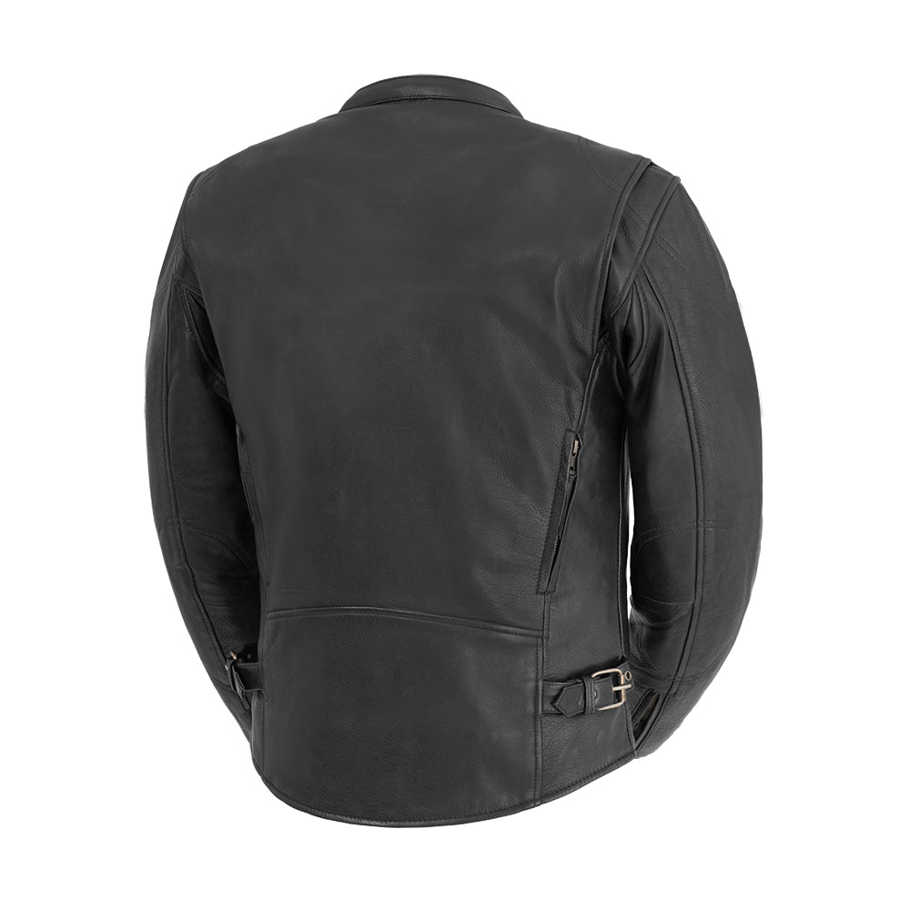 Men’s Leather Motorcycle Jacket with Mesh Lining and Armor-Ready Design - Lux Ryder