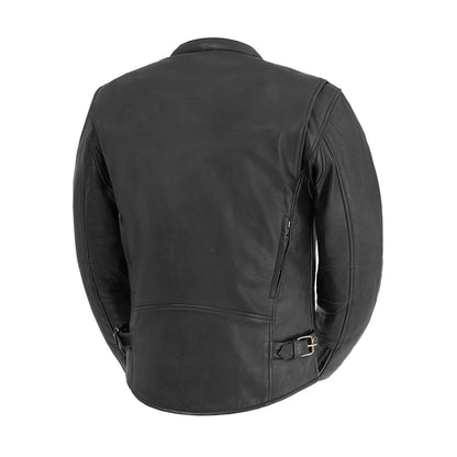 Men’s Leather Motorcycle Jacket with Mesh Lining and Armor-Ready Design - Lux Ryder