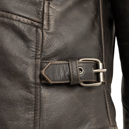 Men’s Leather Motorcycle Jacket with Mesh Lining and Armor-Ready Design - Lux Ryder