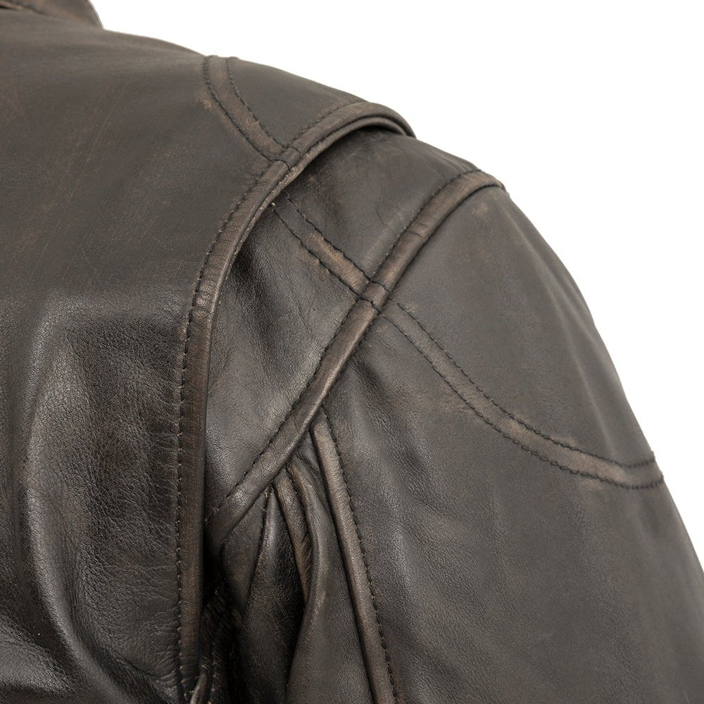 Men’s Leather Motorcycle Jacket with Mesh Lining and Armor-Ready Design - Lux Ryder