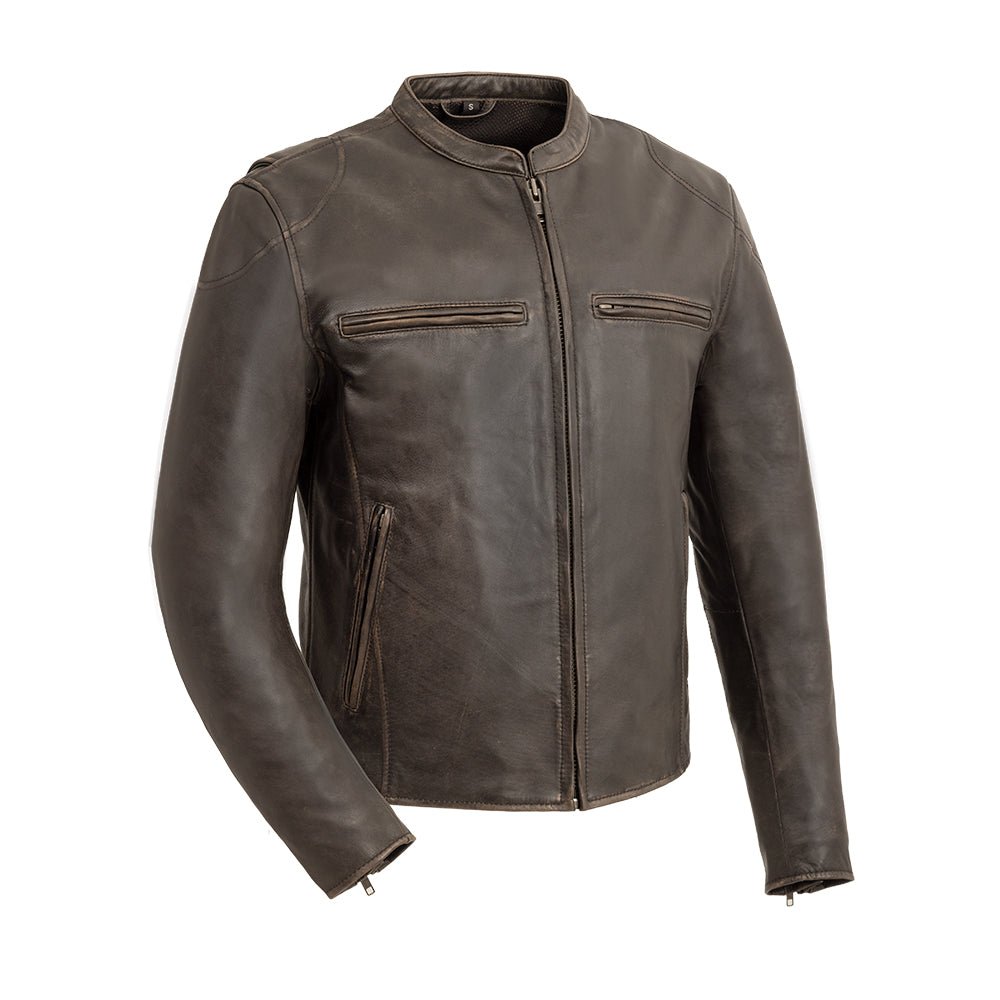 Men’s Leather Motorcycle Jacket with Mesh Lining and Armor-Ready Design - Lux Ryder