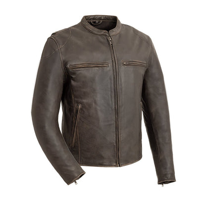 Men’s Leather Motorcycle Jacket with Mesh Lining and Armor-Ready Design - Lux Ryder