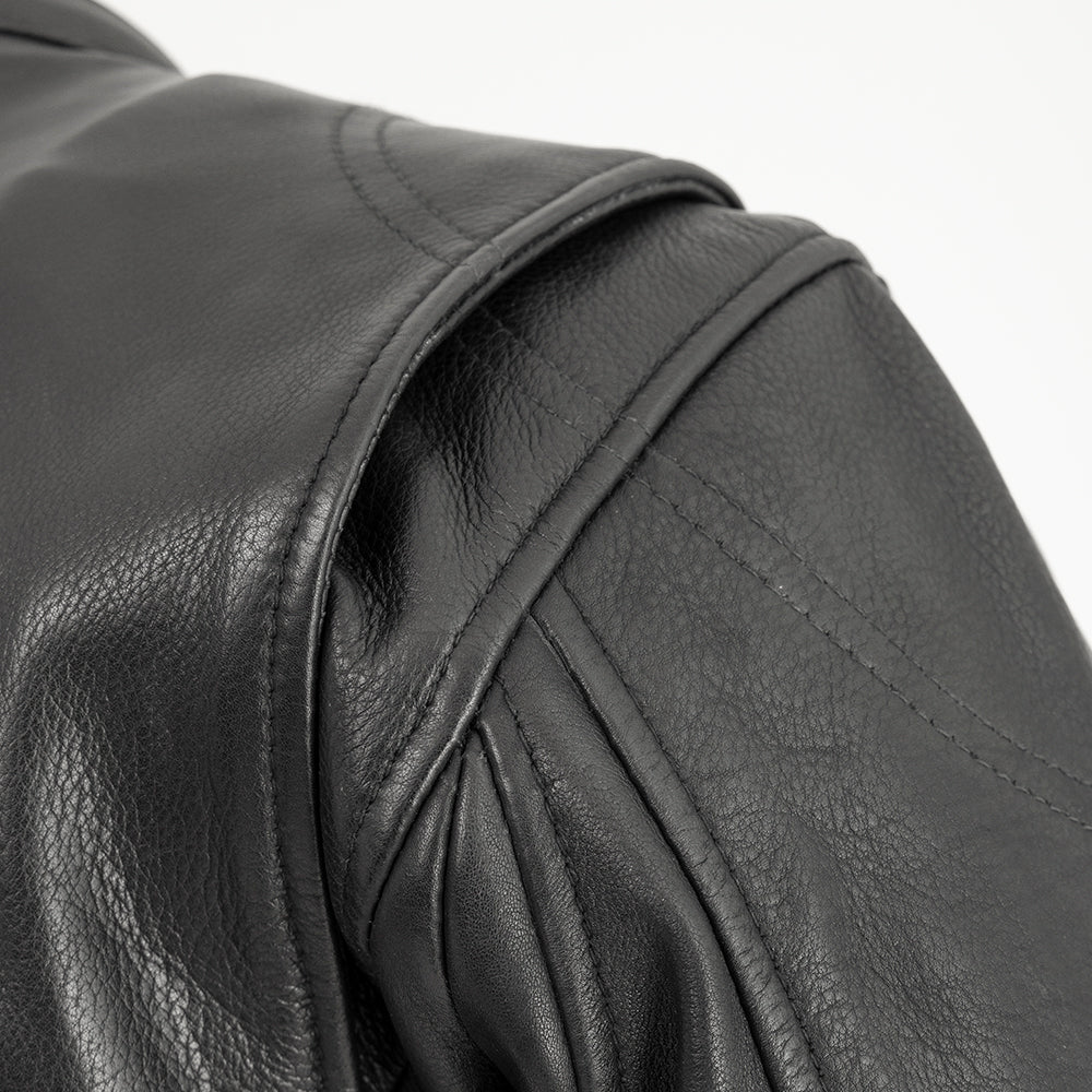 Men’s Leather Motorcycle Jacket with Mesh Lining and Armor-Ready Design - Lux Ryder