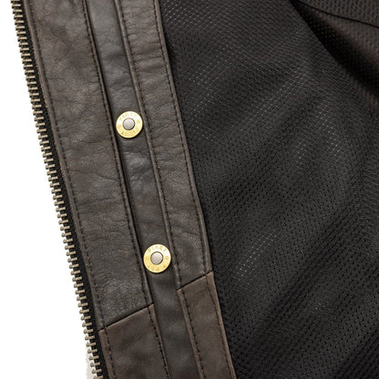 Men’s Leather Motorcycle Jacket with Mesh Lining and Armor-Ready Design - Lux Ryder