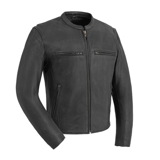 Men’s Leather Motorcycle Jacket with Mesh Lining and Armor-Ready Design - Lux Ryder