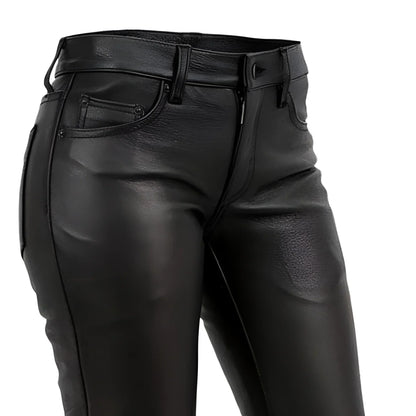 Women’s Leather Riding Pants – Classic Low-Rise Black Leather Pants - Lux Ryder