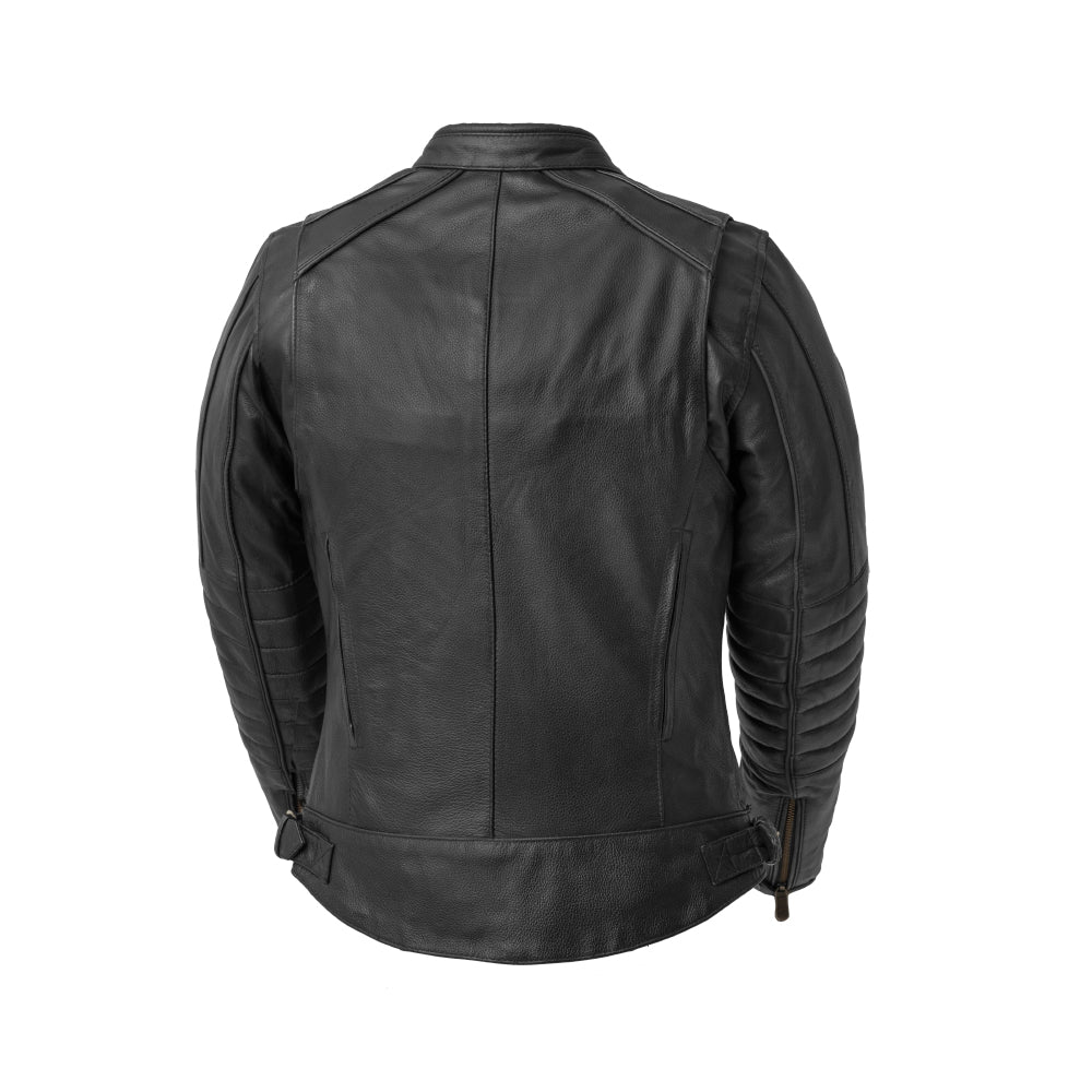 Women’s Leather Motorcycle Jacket with Venting and Reflective Details - Lux Ryder