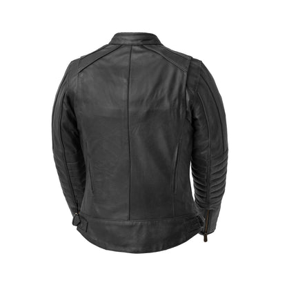 Women’s Leather Motorcycle Jacket with Venting and Reflective Details - Lux Ryder
