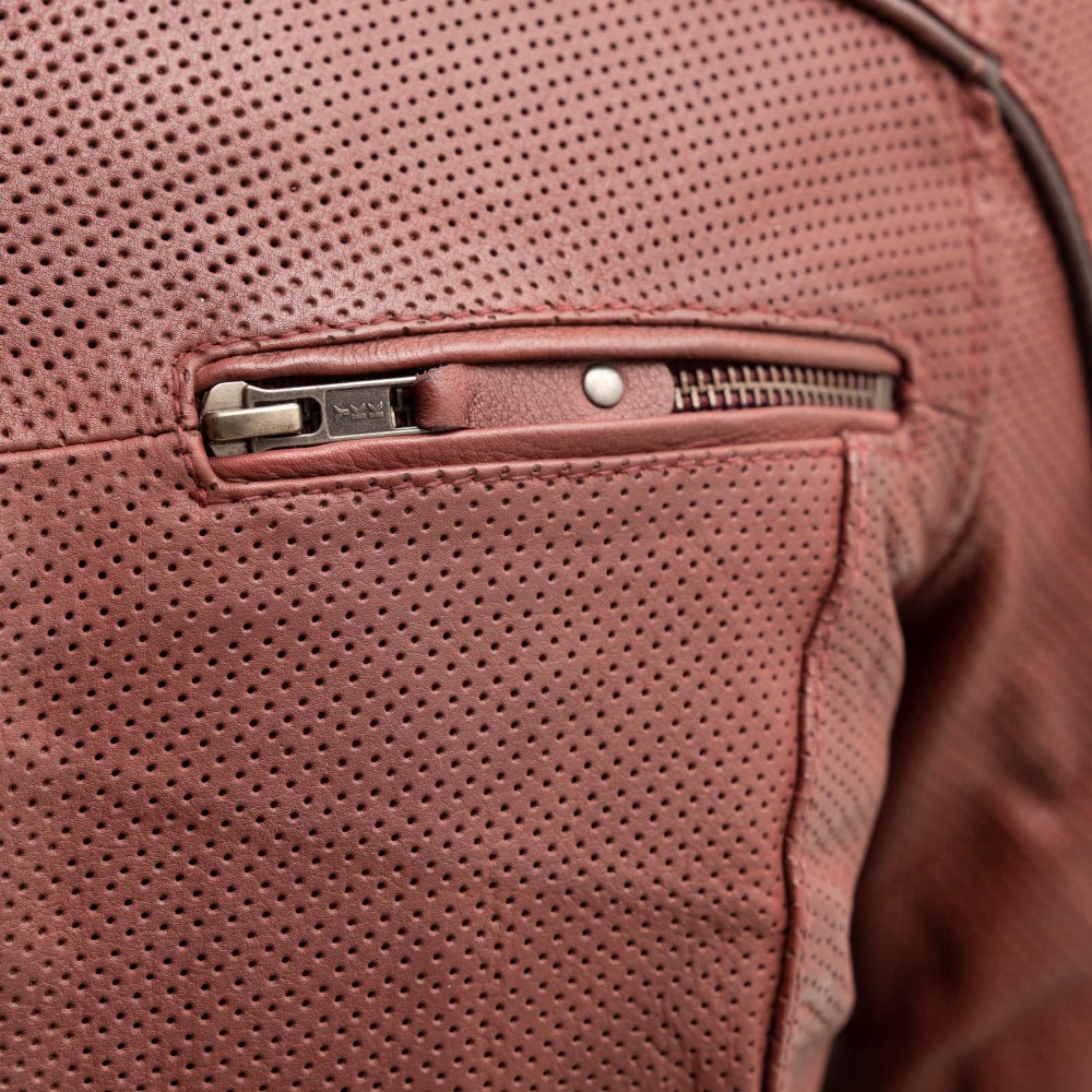 Women’s Perforated Leather Motorcycle Jacket with Ventilated Design - Lux Ryder