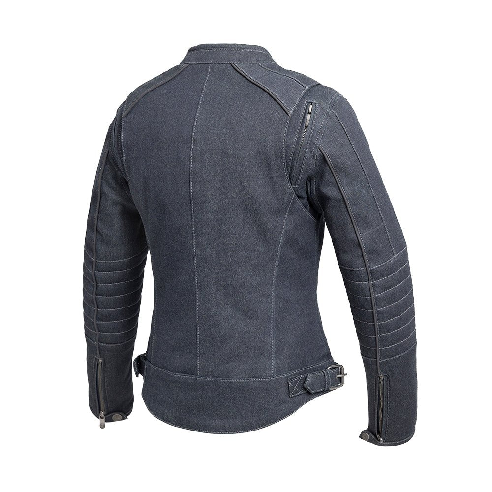 Women’s Denim Motorcycle Jacket with Protective Riding Design - Lux Ryder