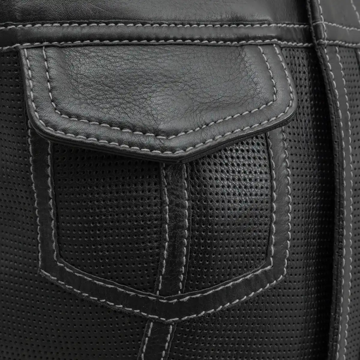 Women Perforated Leather Motorcycle Vest – Summer Riding Vest - Lux Ryder