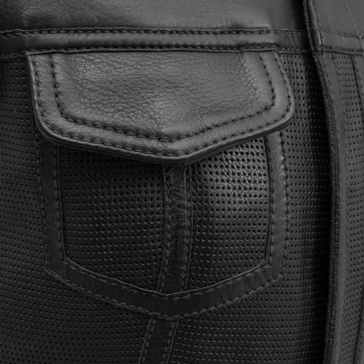 Women Perforated Leather Motorcycle Vest – Summer Riding Vest - Lux Ryder