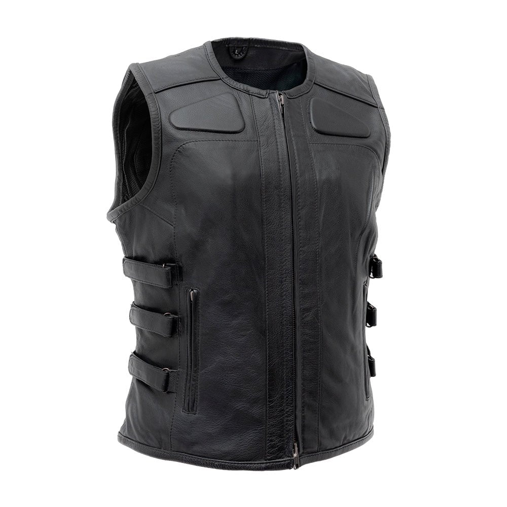 Katana - Women's Motorcycle Leather Vest - Lux Ryder