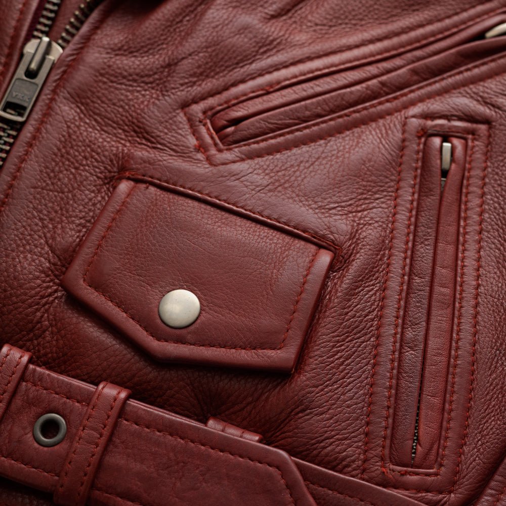 Women’s Cropped Leather Motorcycle Jacket with All-Season Wear - Lux Ryder