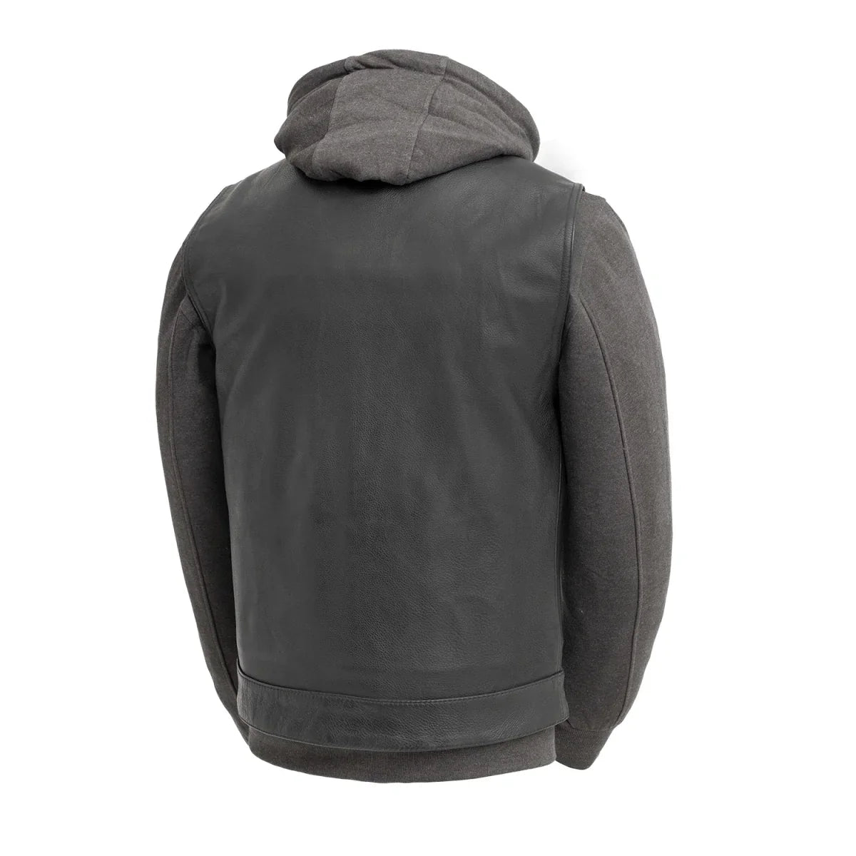 Kent Men's Motorcycle Leather Vest and Hoodie - Lux Ryder