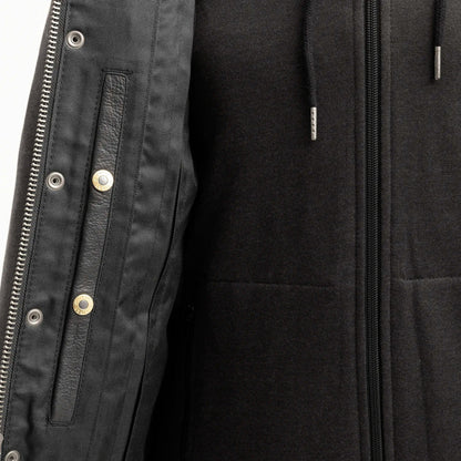 Kent Men's Motorcycle Leather Vest and Hoodie - Lux Ryder