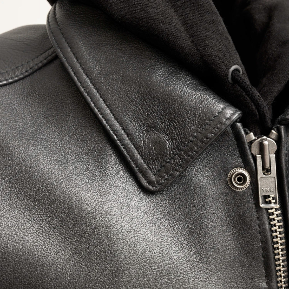 Kent Men's Motorcycle Leather Vest and Hoodie - Lux Ryder