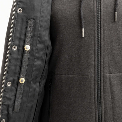 Kent Men's Motorcycle Leather Vest and Hoodie - Lux Ryder