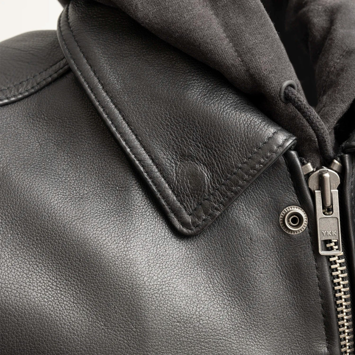 Kent Men's Motorcycle Leather Vest and Hoodie - Lux Ryder