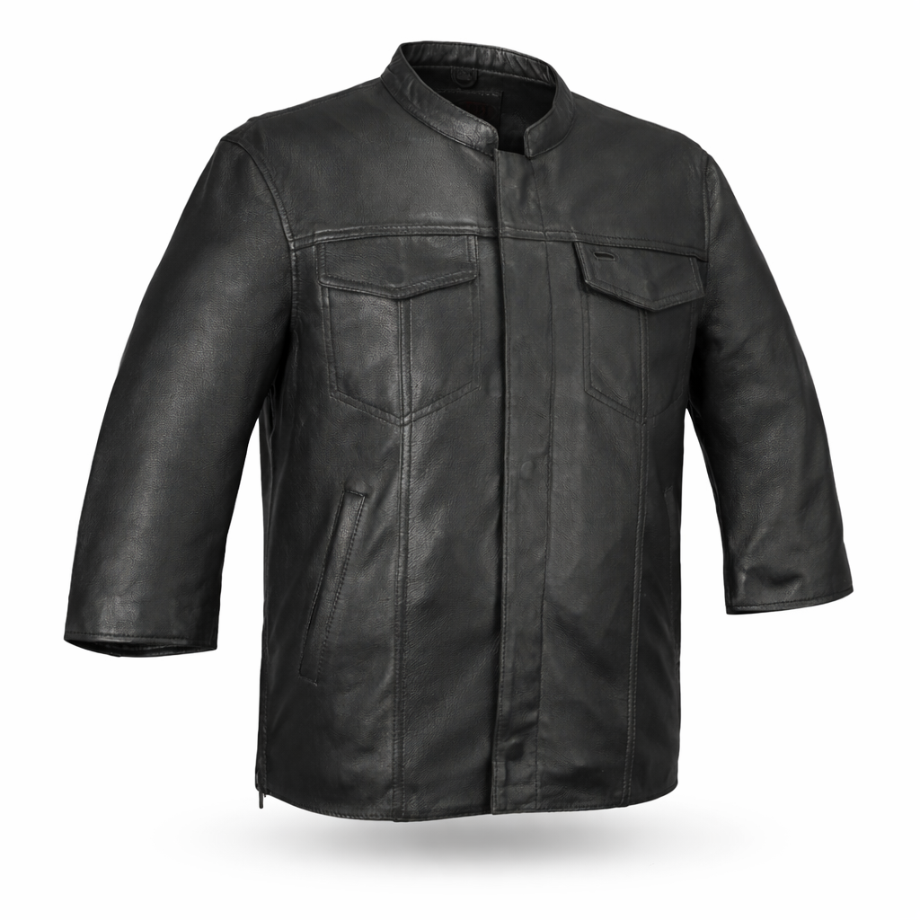 Black leather Overshirt | LuxRyder