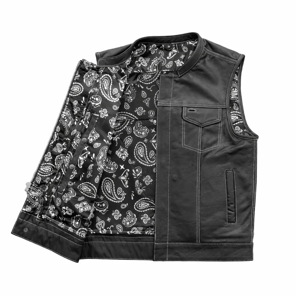 white leather club style vest | LuxRyder