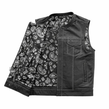 white leather club style vest | LuxRyder