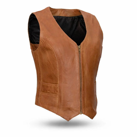 Brown leather vest | LuxRyder