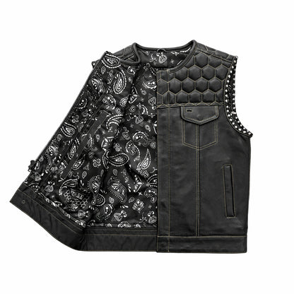 Hornet Men's Club Style Leather Vest - Lux Ryder