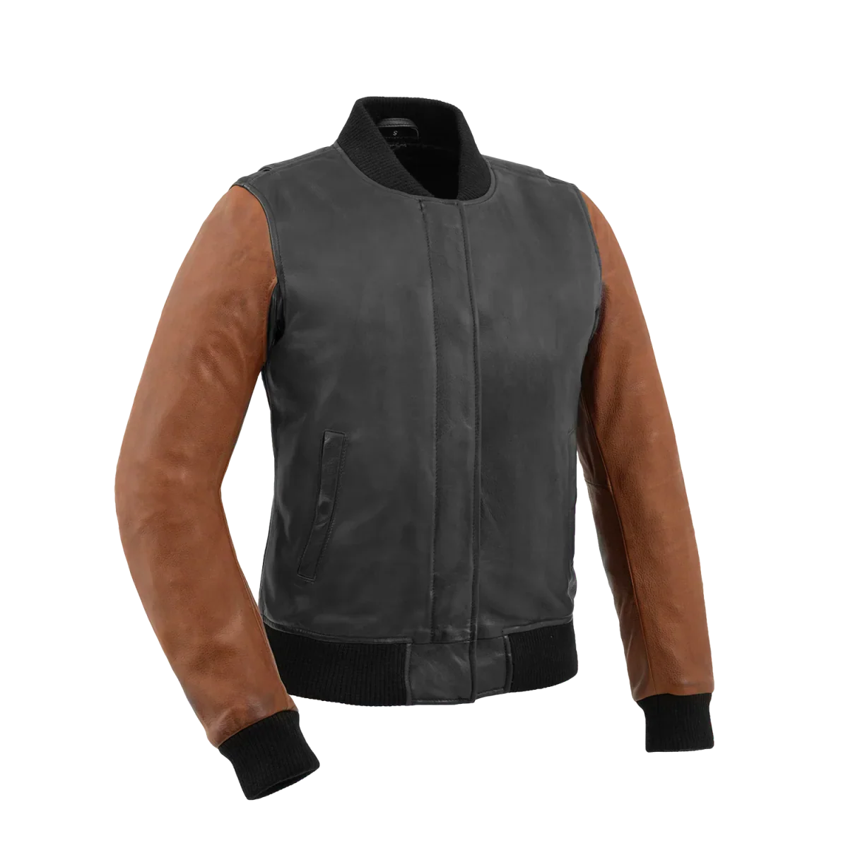 Women’s Leather Motorcycle Jacket with Varsity Style Design - Lux Ryder