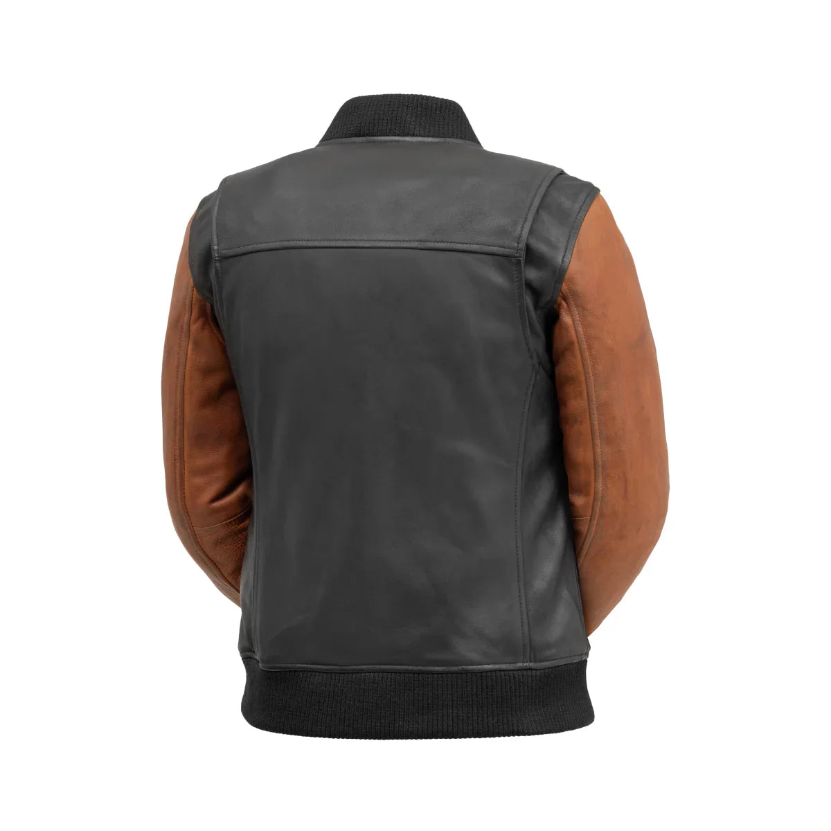 Women’s Leather Motorcycle Jacket with Varsity Style Design - Lux Ryder