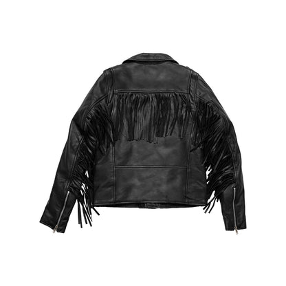 Women’s Leather Motorcycle Jacket with Fringe and All-Season Wear - Lux Ryder