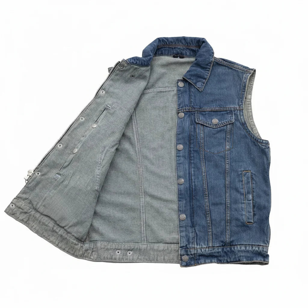  lightweight Denim vest  |LuxRyder