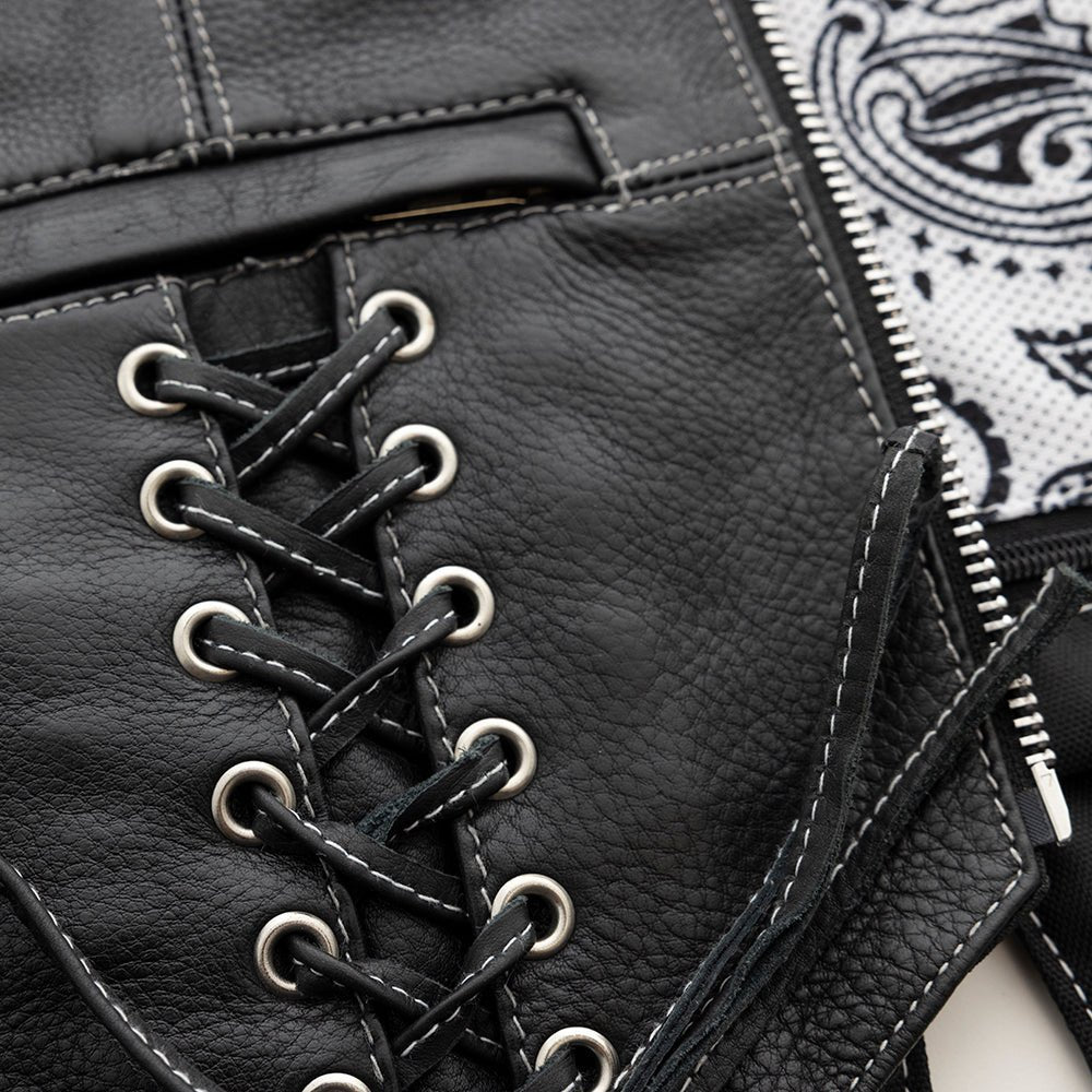 Love Lace Women's Motorcycle Leather Vest - Lux Ryder