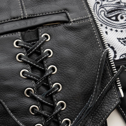Love Lace Women's Motorcycle Leather Vest - Lux Ryder