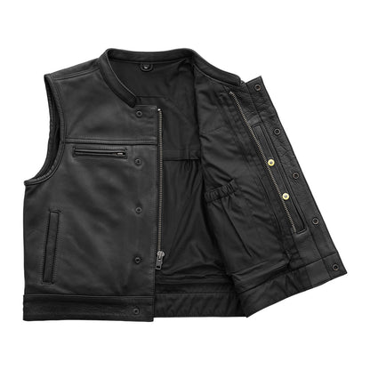Lowrider Men's Motorcycle Leather Vest - Lux Ryder