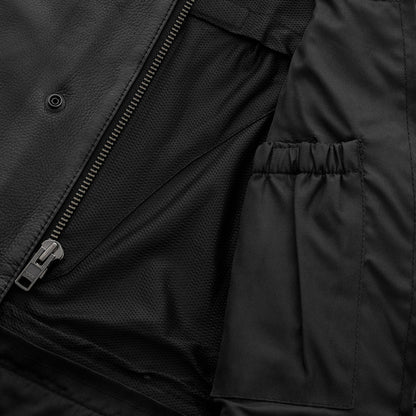 Lowrider Men's Motorcycle Leather Vest - Lux Ryder