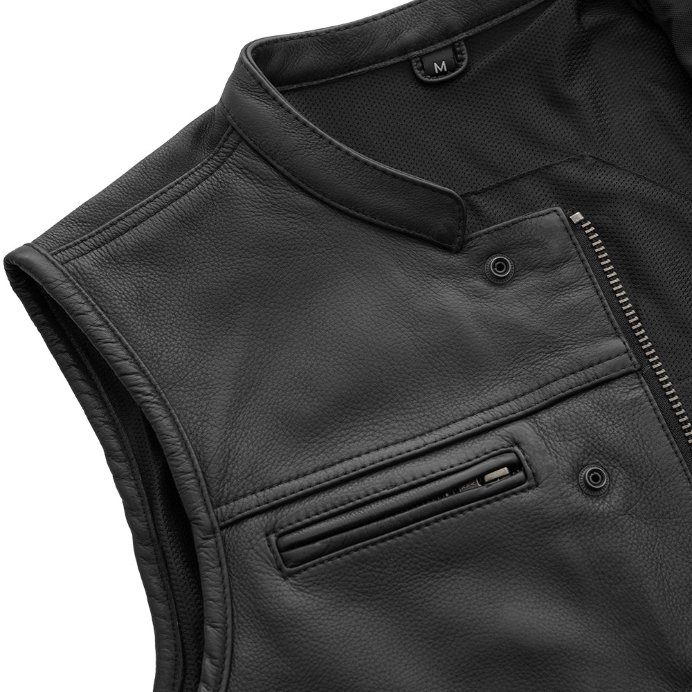 Lowrider Men's Motorcycle Leather Vest - Lux Ryder