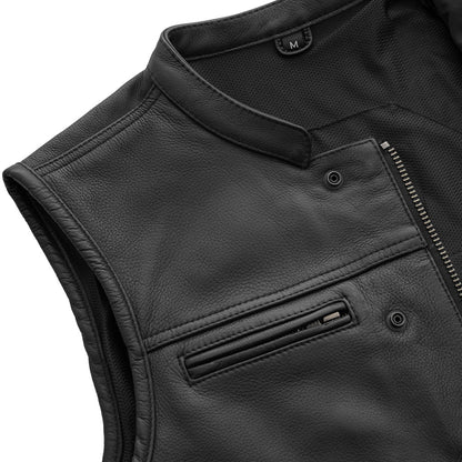 Lowrider Men's Motorcycle Leather Vest - Lux Ryder