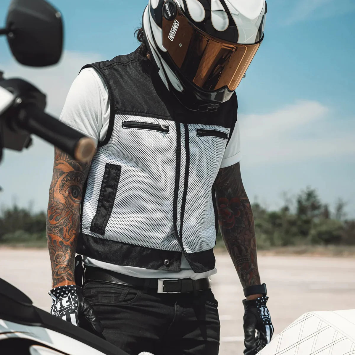 Lowrider Moto Mesh Men's Motorcycle Vest - Lux Ryder