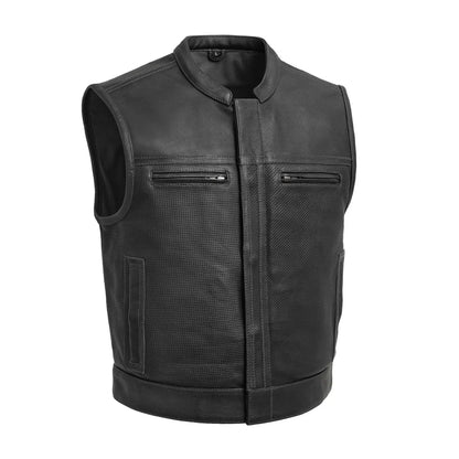 Lowrider Perforated Men's Leather Vest - Lux Ryder