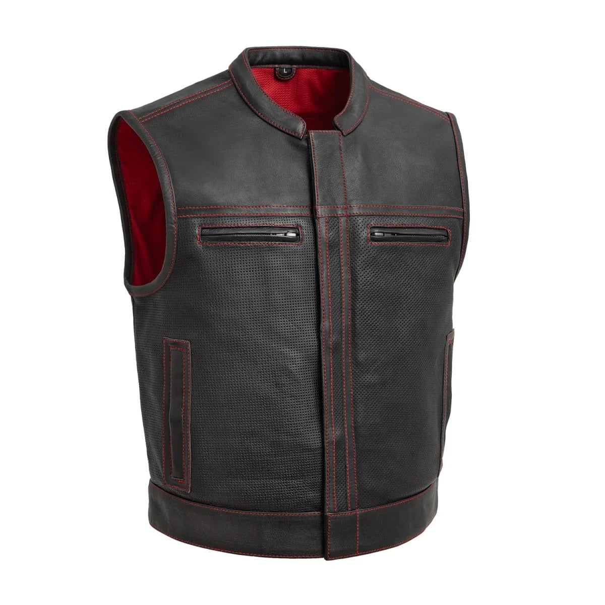 Lowrider Perforated Men's Leather Vest - Lux Ryder