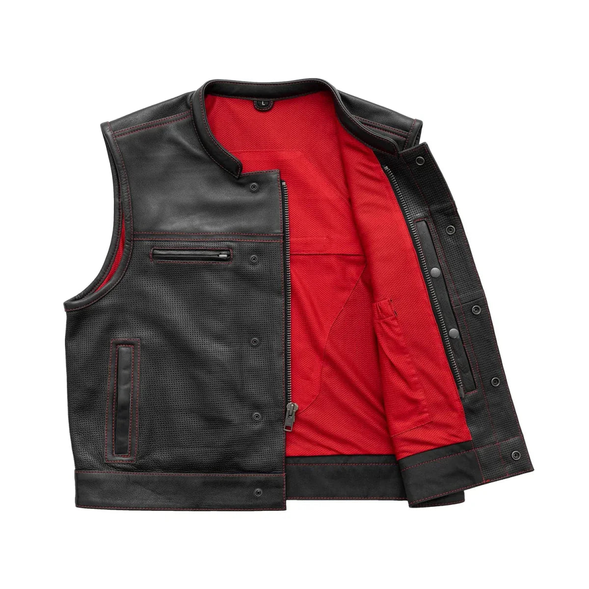 Lowrider Perforated Men's Leather Vest - Lux Ryder