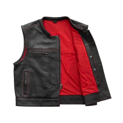 Lowrider Perforated Men's Leather Vest - Lux Ryder