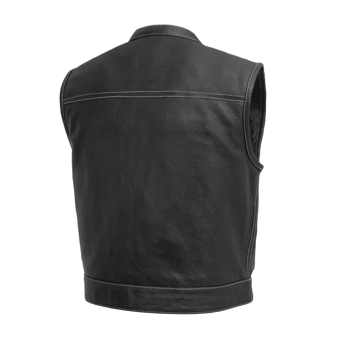 Lowrider Perforated Men's Leather Vest - Lux Ryder