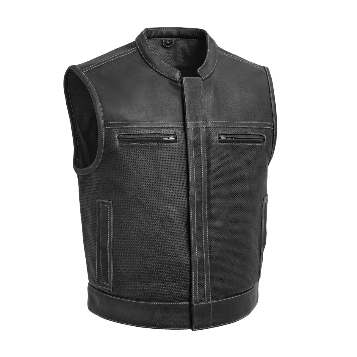 Lowrider Perforated Men's Leather Vest - Lux Ryder