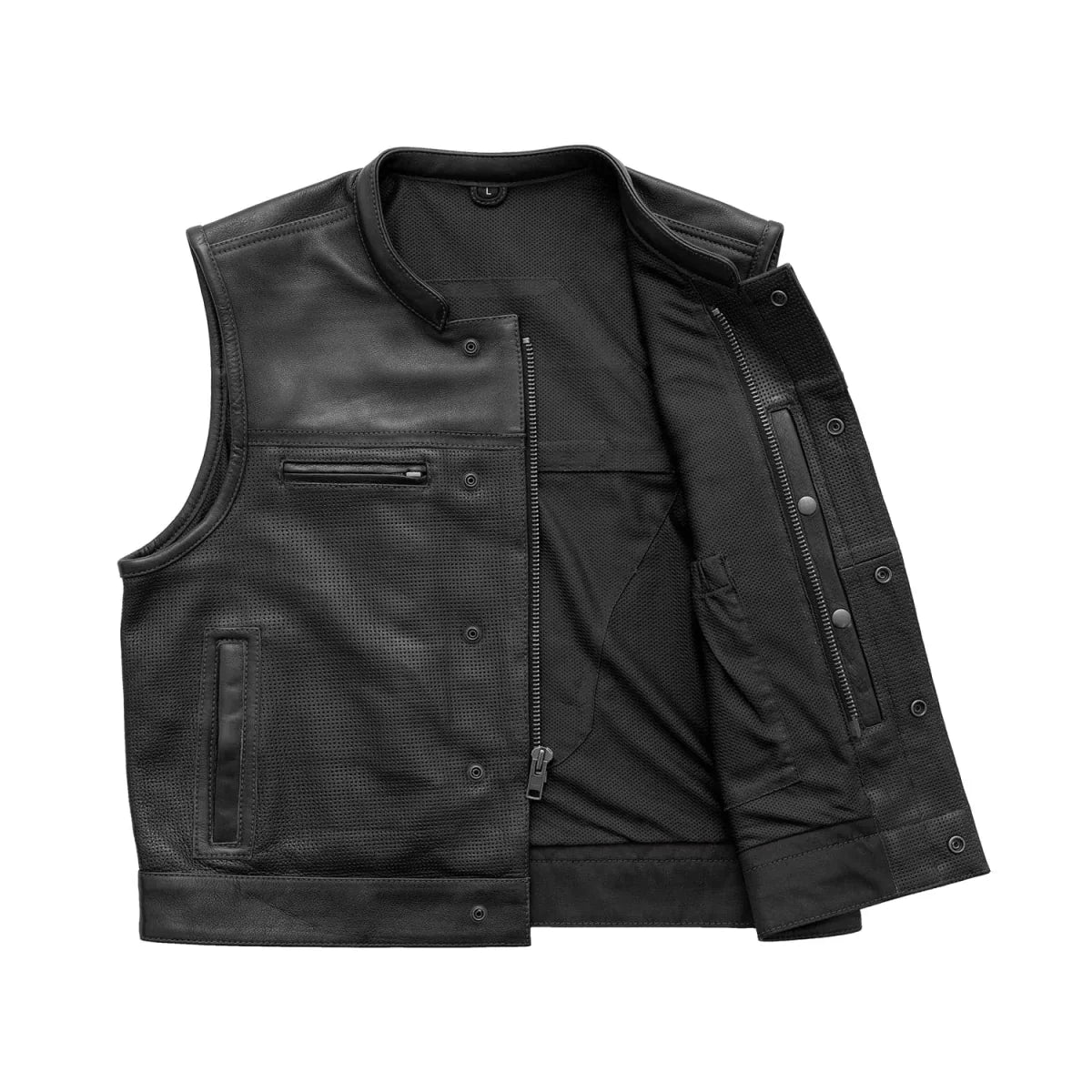 Lowrider Perforated Men's Leather Vest - Lux Ryder